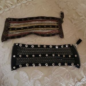Set of 2, Suede Multi Row Bracelets